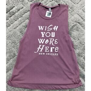 New Orleans Wish You Were Here Purple Soft Tank Top Size Large New With Tags